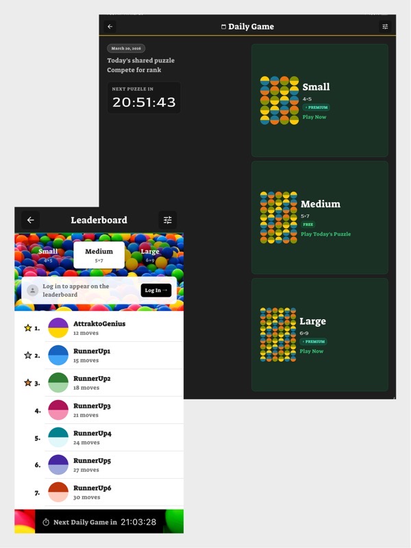 Attrakto leaderboard showing AttraktoGenius in first place